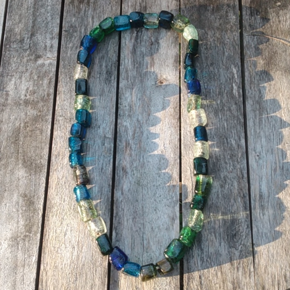 String of 40 Bottle Glass Beads